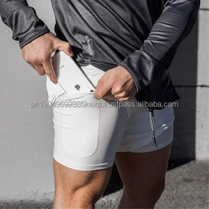 Gran oferta, pantalones cortos de entrenamiento para hombre 2 en 1 con forro de compresión, bolsillos profundos y pantalones cortos de gimnasio de camuflaje elásticos de cuatro vías - Product Image 6