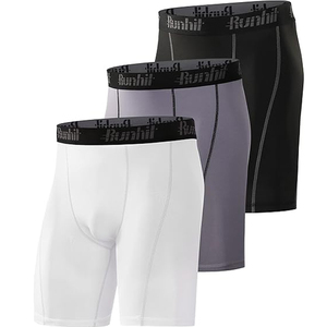 Shorts de basketball ajustés personnalisés pour jeunes et adultes, en polyester/spandex, avec cordon de serrage, couleur unie, séchage rapide, couche de base, taille très élastique - Product Image 4