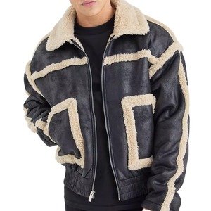 100% Genuine B3 <b>Shearling</b> Leather <b>Jackets</b> Custom Loose Fit Breathable Plus Sze Comfortable Ne Fashion B3 Leather <b>Men's</b> <b>Jackets</b> - Product Image 2