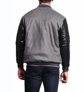 Veste universitaire en laine avec manches en cuir personnalisées, broderie streetwear, grande taille, style baseball vintage, pour hommes - Product Image 2