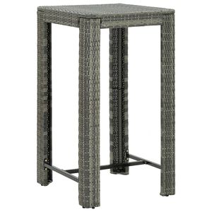 Mesa de Bar Alta de Ratán PE Gris y Acero con Recubrimiento en Polvo - Product Image 1