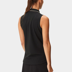 <b>Women's</b> Sleeveless <b>Polo</b> <b>Shirt</b> <b>Black</b> Knitted Quick Dry Casual Golf Top Wholesale Top quality Custom OEM - Product Image 3
