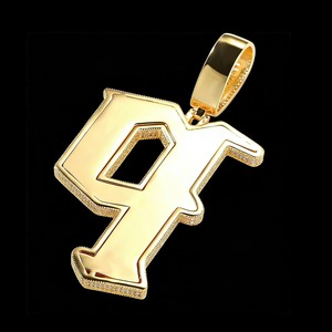 Pendentif personnalisé Hip Hop pour homme en argent sterling 925 avec lettres, chiffres, nom, initiale ou logo, serti de diamants Moissanite VVS - Product Image 6