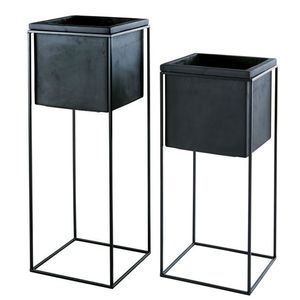 Black Gold Metal Planters <b>Stands</b> Durable Eco-Friendly Powder Coated Indoor/Outdoor Floor Plant <b>Pots</b> for Home Garden Office Decor - Product Image 2