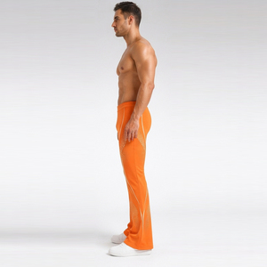 Leggings évasés pour hommes de haute qualité, taille basse élastique, imprimés, respirants, en polyester, pour le yoga et le fitness - Product Image 4