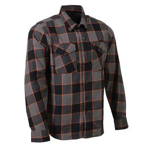 Chemise en flanelle à carreaux Midnight Ember pour homme, en coton épais, boutonnée, décontractée, pour l'hiver et les activités de plein air - Product Image 1