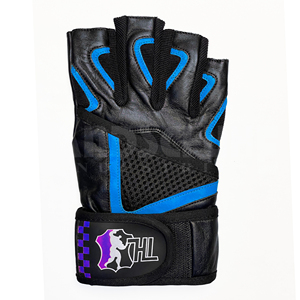 Professional Blue & <b>Black</b> Weightlifting Gloves with Heavy Duty Wrist <b>Wraps</b> | Premium Non-Slip Grip for Ultimate Gym Workout Gear - Product Image 4