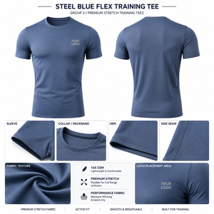 Camiseta Deportiva Personalizada al por Mayor con Tela de Malla Transpirable - Ideal para Entrenamientos de Crossfit, Levantamiento de Pesas y Running para Hombres - Product Image 3