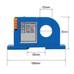 Transductor de Corriente CC/CA, 4-20 mA, 0-1500 A, Precisión de 0.5, 12 V CC/24 V CC/220 V CA, Montaje DIN - Product Image 4