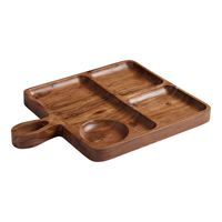 Nouvel Arrivage Plateau de Service à Desserts en Bois, Assiette à Chips et Sauces, Assiette à Biscuits à Compartiments, Assiette à Fromages et Apéritifs, Ustensile de Cuisine