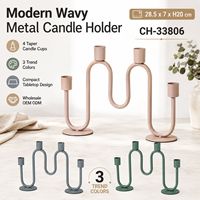 Candélabre scandinave en métal à 4 bras, design moderne ondulé, pour table à manger, décoration intérieure, vente au détail
