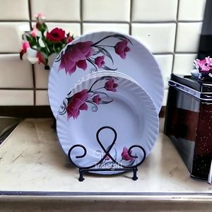 Étagère à assiettes en métal courbé à un seul niveau, style rustique, support de rangement pour vaisselle de cuisine, type sur pied durable - Product Image 3