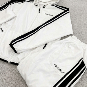 Chándal Unisex con Capucha Blanca, Manga Larga, Color Sólido, Ligero, de Poliéster, Estilo Deportivo Informal, para Verano - Product Image 2
