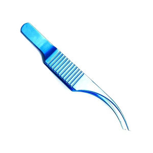 Pinzas Quirúrgicas Azules para Cornea, Plataforma de Sutura de 7.5CM, Acero Inoxidable, Modelo GS-DF-0010, Garantía de 3 Años - Product Image 3