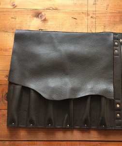 Real <b>Leather</b> <b>Tool</b> <b>Pouch</b> Genuine <b>Leather</b> Roll up <b>Pouch</b> Foldable Case Multi-purpose Classic Knife Roll <b>Tool</b> Bag LKR-0270 - Product Image 2