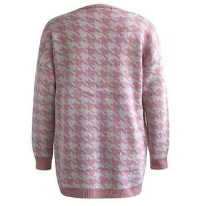 Cárdigan de Punto con Cuello en V y Botones para Mujer, Diseño Houndstooth, Estilo Clásico y Chic, Ropa de Abrigo de Moda - Product Image 2