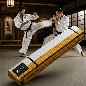 MIAZ Taekwondo Gi Uniform <b>White</b> with Black Belt Adults Unisex Durable Cotton Lightweight Breathable Quick Dry Martial Arts Wear - Product Image 5