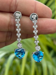 Conjunto de Collar y Pendientes de Topacio Azul Suizo Natural, Plata de Ley 925, Joyería Fina, Proveedor Mayorista OEM ODM - Product Image 2