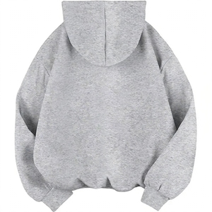 Sudadera con Capucha Negra Extra Grande, Manga Larga, Color Sólido, Felpa, Informal, Unisex, para Otoño 2027 - Product Image 5