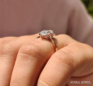 Anillo de Compromiso con Diamante Cultivado en Laboratorio de 1ct para Mujer, Oro Sólido de 10k/14k/18k, Color EF, Corte Marquesa, Sin Níquel, Sin Plomo, Clásico Avira - Product Image 6