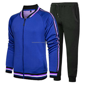 Chándal de hombre sólido con cremallera completa Ropa informal de fitness Transpirable Tallas grandes Servicio OEM personalizado de alta calidad - Product Image 1