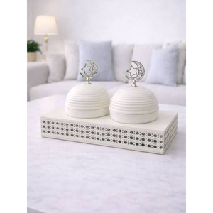 Vente en gros : Plateau de service en métal pour dattes, bol de service pour noix, organisateur de fruits secs, vaisselle pour la maison et le Ramadan, bols porte-dattes - Product Image 3