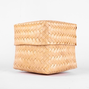 Bamboo <b>cube</b> boxes lowest price jewellery box packaging with logo best quality lid <b>basket</b> hamper - Product Image 2