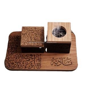 Ensemble de brûleurs à bakhoor en bois faits à la main de luxe, porte-encens arabe haut de gamme, cadeau pour le Ramadan, l'Aïd et la décoration de la maison - Product Image 3