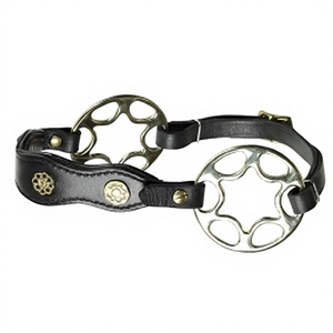Harnais Hackamore réglable sans bit pour cheval, avec muserolle rembourrée en cuir et acier inoxydable, équipement d'équitation - Product Image 1