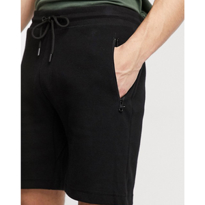 Men's Black Cotton Bermuda <b>Shorts</b> Mid Waist Elastic Waist With Pockets Casual Style Breathable Woven Fabric - Product Image 4