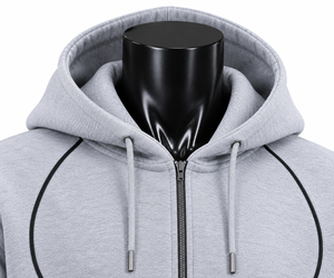 Ensemble de survêtement gris imprimé pour homme, sweat à capuche long et pantalon de jogging en polyester tricoté, coupe ample, style streetwear, deux pièces - Product Image 5