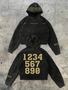 Sudadera con capucha extragrande para hombre, estilo acid wash, informal, para gimnasio, de tela gruesa, para invierno - Product Image 2