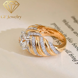 Bague Cocktail en Or Rose 18K Bicolore avec Dôme et Diamant de Laboratoire Rond IGI de 2 Carats, Style Antique, Bijoux de Luxe - Product Image 4
