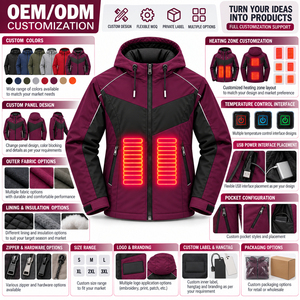 Custom USB Heated Hoodie <b>Jacket</b> Winter Outdoor Battery Powered Thermal Coat <b>Smart</b> Temperature Control Men <b>Women</b> Fleece Lining - Product Image 6