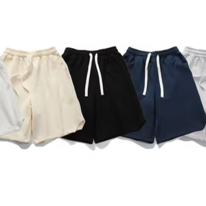 Shorts en molleton 100% coton, fermeture élastique, shorts décontractés pour l'été, shorts de sport, taille haute, respirants, séchage rapide, shorts pour femmes - Product Image 1