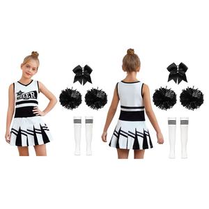 Tenues de cheerleading pour filles, 5 pièces, séchage rapide, vente en gros, ensemble de costumes de cheerleaders pour événements et spectacles scolaires - Product Image 2