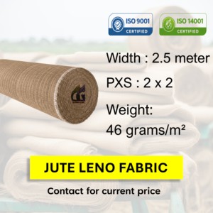 Rouleau de tissu Leno en jute 100% de 2,5 m de large, 46 g/m², tissage Scrim, écologique, filet de jute géométrique pour usage agricole, vente en gros Goodman Global - Product Image 2