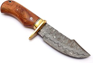 Cuchillo de caza hecho a mano de acero con alto contenido de carbono, mango de hueso de espiga completa con funda de cuero OEM - Product Image 4