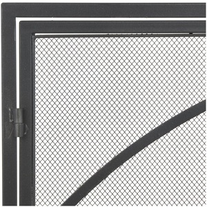 Protector de Chimenea Metálico Contemporáneo con Doble Puerta Arqueada, Malla Plegable Resistente al Calor, Protección Contra Chispas - Product Image 5