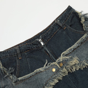 Shorts en jean taille mi-haute respirants et à séchage rapide 100 % coton, coupe droite, extensibles, pour femme, grande taille, vente en gros, été, direct usine - Product Image 3