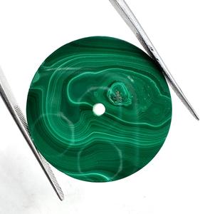 Natural Malachite Watch Dial : 31.50 mm Round One Sided Polished Watch <b>Face</b> - Product Image 5