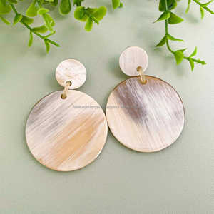 Vintage Style Natural Horn Drop <b>Earrings</b> Women Fashionable Buffalo Cow Horn Colour Trendy Design India Luxury Crafts Falak World - Product Image 6