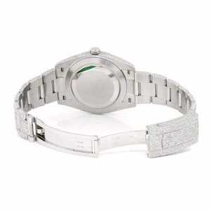 Luxury Iced Out Moissanite <b>Watch</b> <b>Blue</b> Dial Automatic Mechanical Diamond Bust Down Stainless Steel Wristwatch - Product Image 2