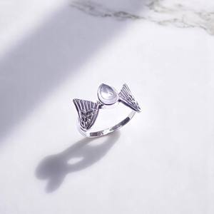 Bagues en argent sterling 925 avec ailes d'ange pour améthyste, quartz rose et turquoise, design ailes d'oiseau, bagues et bijoux en argent - Product Image 3