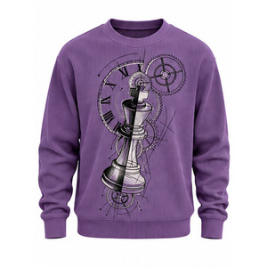 Sudadera de punto gofrado para hombre, cuello redondo, térmica, manga larga, informal, ropa de calle de invierno, personalizada, al por mayor, moda. - Product Image 1