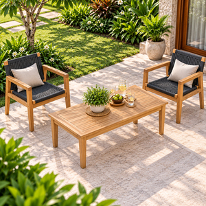 Classic Rectangular Outdoor Premium Solid <b>Teak</b> Best Romo <b>Teak</b> Rectangular Slatted Coffee <b>Table</b> Wholesale Patio <b>Garden</b> Furniture - Product Image 4