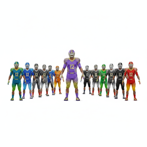 Lightweight Solid Plain Color American Football Uniform Jersey Pants <b>Set</b> Professional Sportswear Tournament OEM ODM Football Kit - Product Image 1