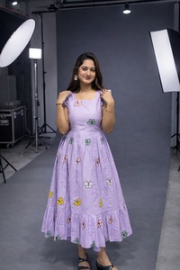 AARYA 2026 Nouvelle Robe d'été décontractée à imprimé floral lavable, longueur mi-cuisse, coupe ample, style occidental, pour femme, manches courtes - Product Image 5