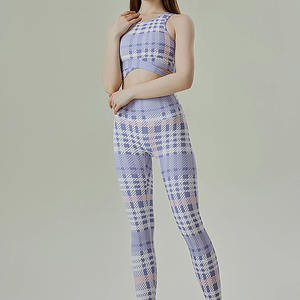 Ensemble de yoga pour femmes le plus vendu, grande taille, séchage rapide, leggings sans couture taille mi-haute, brassière de sport asymétrique, fourniture d'activewear personnalisé - Product Image 2