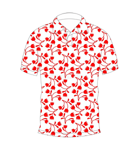 Polo à imprimé floral rouge, motif intégral, respirant, décontracté, manches courtes, style golf, pour l'été - Product Image 4